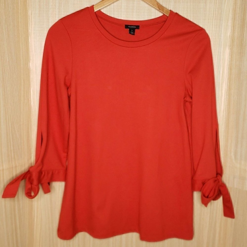 Halogen Womens Red Soft Knit 3/4 Sleeve Medium